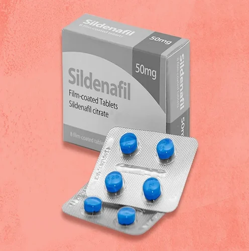 Sildenafil Male Enhancement men's performance supplement pack and blister of tablets